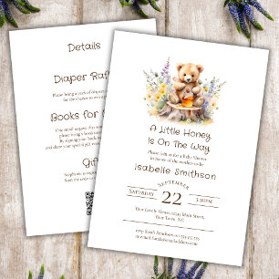 Invitación Un Poco de Miel en el Camino Código QR de Osito de