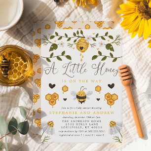 Invitación Un Poco de Miel Está En Camino Abeja Baby Shower