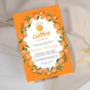 Invitación Un poco de Naranja cordial Oval Frame Baby Shower