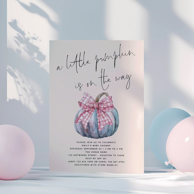 Invitación Un poco de PInk Bow Cream Baby Shower (Subido por el creador)