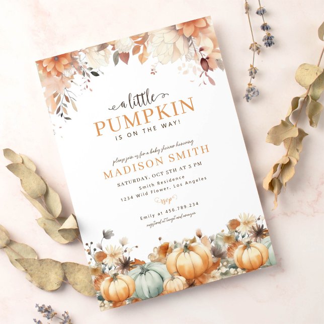 Invitación Un poco de Pumpkin Boho Cae en Baby Shower (Subido por el creador)
