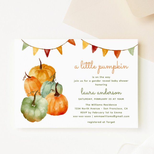 Invitación Un poco de sexo de calabaza revela Baby Shower (Subido por el creador)