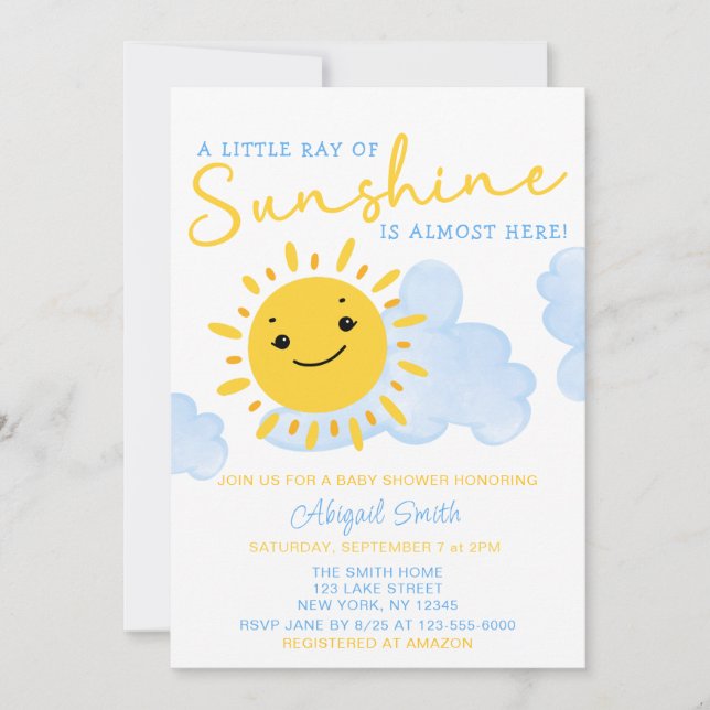 INVITACIÓN UN POCO DE SOL ESTÁ CASI AQUÍ (Anverso)