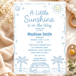 Invitación Un Poco de Sol Está en Camino Shower de Bebé de Ve