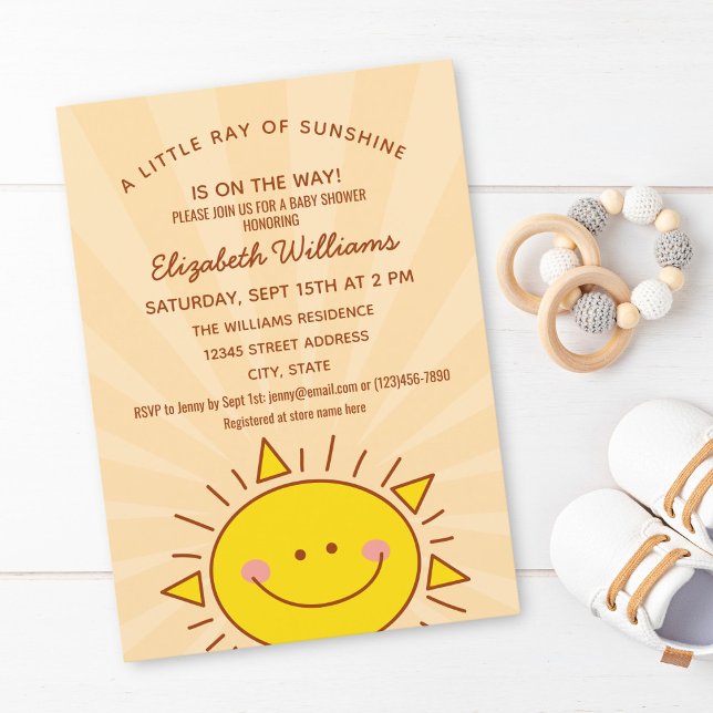 Invitación Un poco de sol suave de género Baby Shower neutral (Subido por el creador)