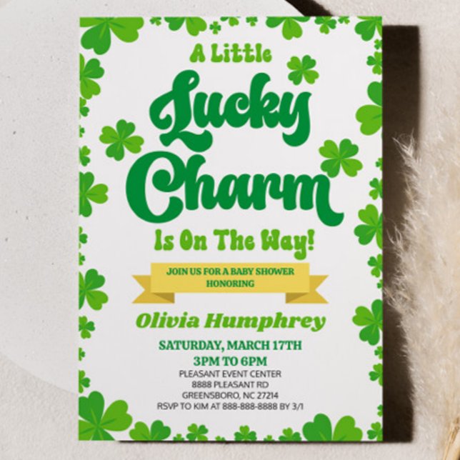 Invitación Un poco de suerte en el Baby Shower del Día de San (Subido por el creador)