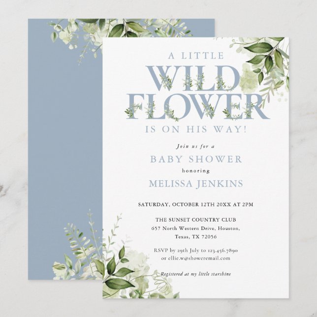 Invitación Un poco de vegetación silvestre Blue Boy Baby Show (Anverso / Reverso)