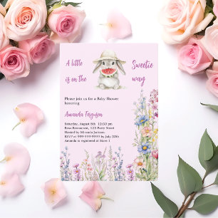 Invitación Un poco dulce conejito sandía Baby Shower