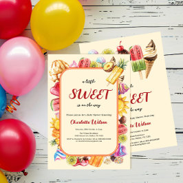 Invitación Un Poco Dulce Está En Camino Cumpleaños De Bebé He