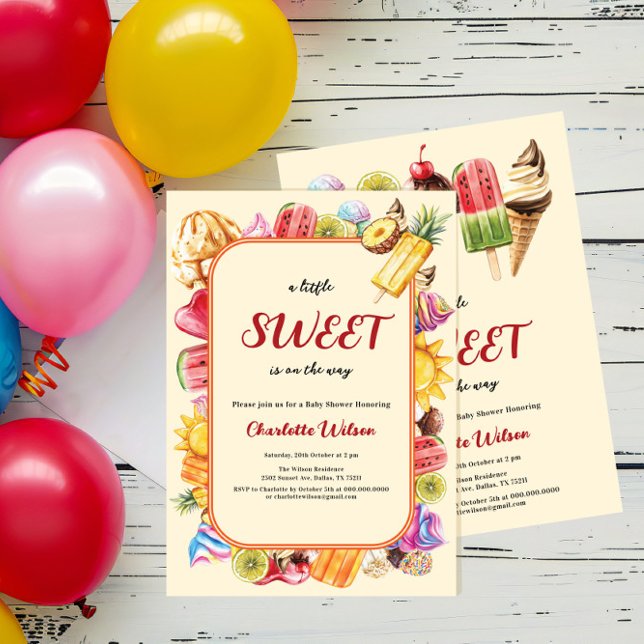 Invitación Un Poco Dulce Está En Camino Cumpleaños De Bebé He (Subido por el creador)