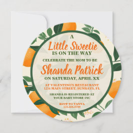 Invitación Un poco dulce tema Naranja Baby Shower