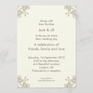 Invitación Un Poco Lacey (Crema) 5x7