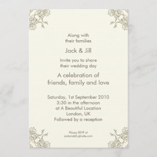 Invitación Un Poco Lacey (Crema) 5x7