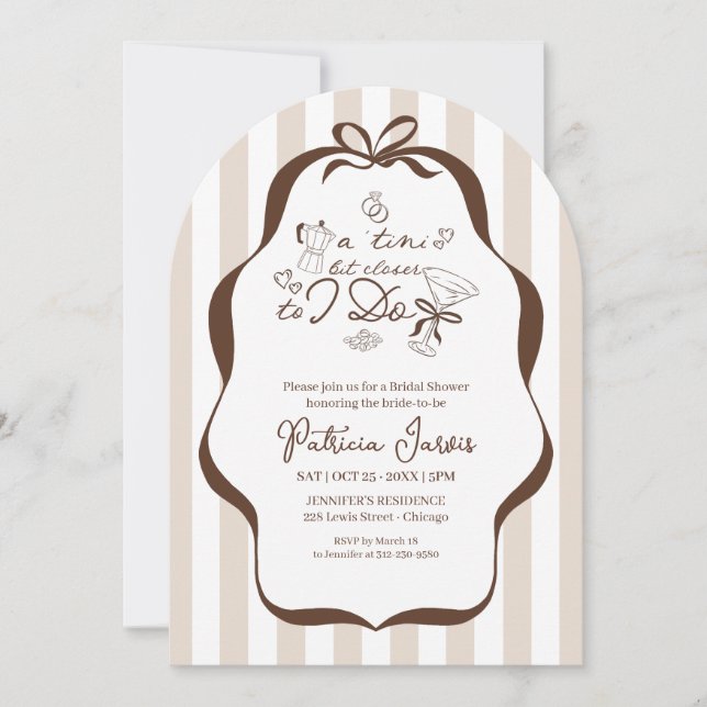 Invitación Un poco más cerca de 'I Do' Espresso Martini Códig (Anverso)