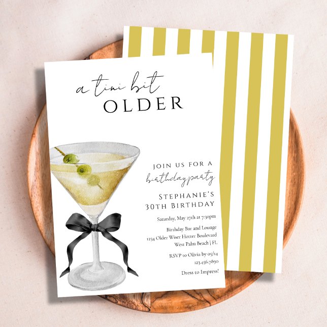 Invitación Un Poco Más Chic Cumpleaños con Martini Sucio (Subido por el creador)
