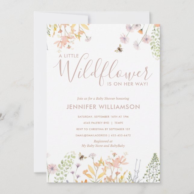 Invitación Un poco más salvaje Chica Baby Shower (Anverso)