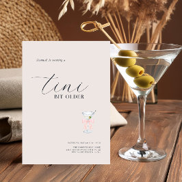 Invitación Un Poco Más Vieja | Cumpleaños Temático de Martini