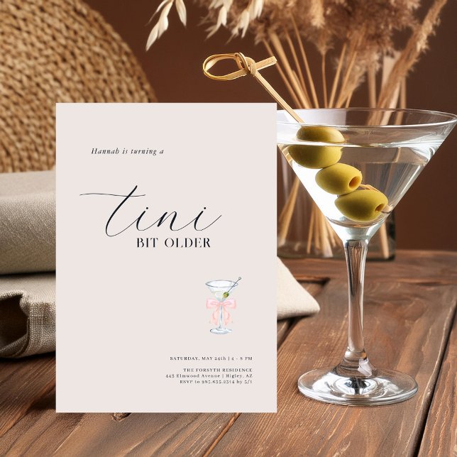 Invitación Un Poco Más Vieja | Cumpleaños Temático de Martini (Subido por el creador)