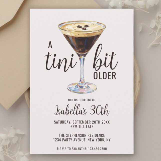 Invitación Un Poco Más Viejo Cumpleaños de Martini de Espress (Subido por el creador)