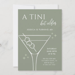 Invitación Un poco más viejo de Tini Sage Green 40 Fiesta de