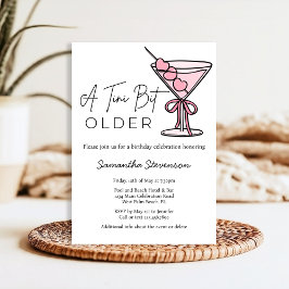 Invitación Un poco más viejo, el corazón rosado aceituna fies