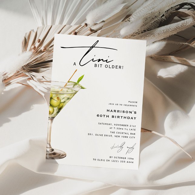 Invitación ¡Un poco más viejo! Fiesta de cumpleaños de cóctel (Subido por el creador)