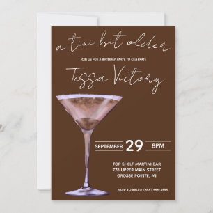 Invitación Un poco más viejo, fiesta de cumpleaños de Martini