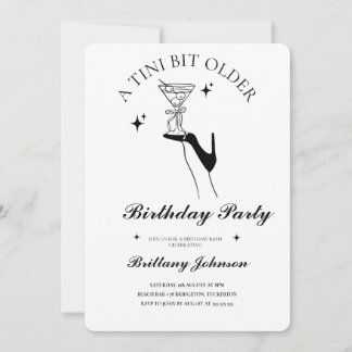 Invitación Un poco más viejo Martini cumpleaños