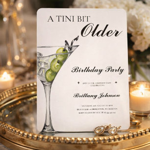 Invitación Un poco más viejo Martini cumpleaños