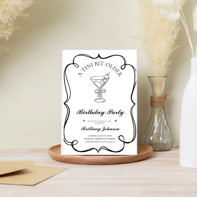 Invitación Un poco más viejo Martini cumpleaños (Subido por el creador)