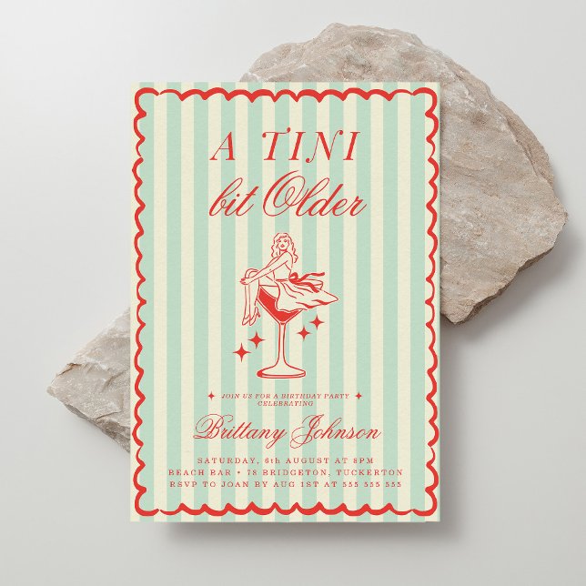 Invitación Un poco más viejo Martini cumpleaños (Subido por el creador)