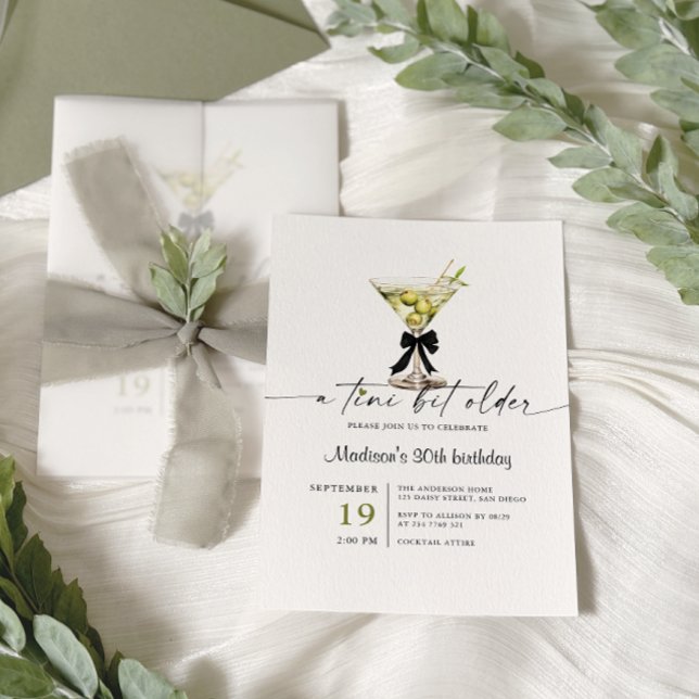 Invitación Un poco más viejo Martini cumpleaños (Subido por el creador)