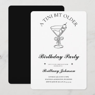Invitación Un poco más viejo Martini cumpleaños