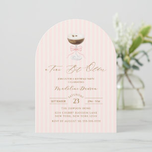 Invitación Un Poco Más Viejo Martini De Espresso Rayado Cumpl