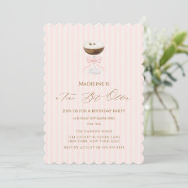 Invitación Un Poco Más Viejo Martini De Espresso Rayado Cumpl