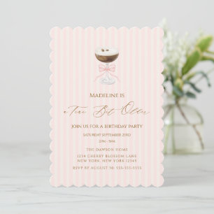 Invitación Un Poco Más Viejo Martini De Espresso Rayado Cumpl
