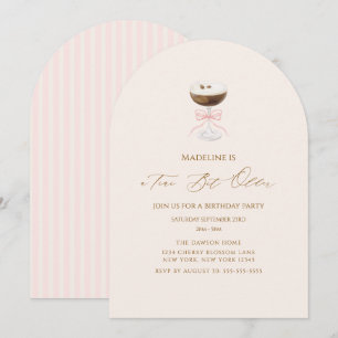 Invitación Un Poco Más Viejo Martini De Espresso Rayado Cumpl