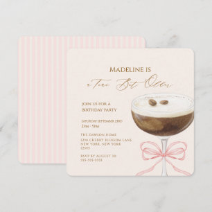Invitación Un Poco Más Viejo Martini De Espresso Rayado Cumpl