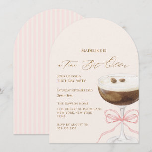 Invitación Un Poco Más Viejo Martini De Espresso Rayado Cumpl