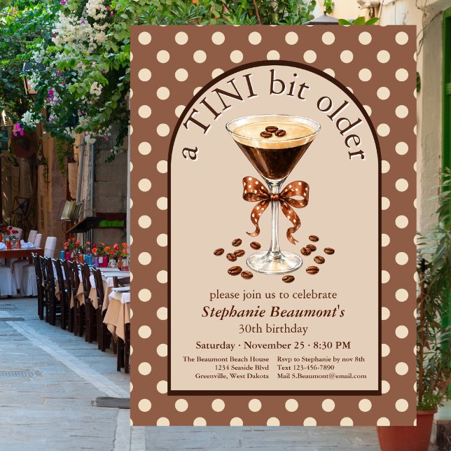 Invitación Un Poco Más Viejo Martini Espresso Marrón Arco 30 (Subido por el creador)