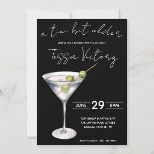 Invitación Un poco más viejo, Martini, fiesta de cumpleaños t