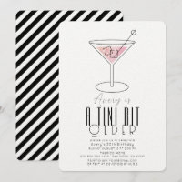 Un poco más viejo Martini rosado moderno cumpleaño
