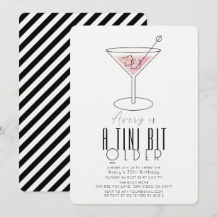 Invitación Un poco más viejo Martini rosado moderno cumpleaño