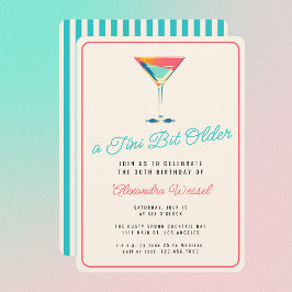Invitación Un poco más viejo Martini Tema Retro 30 cumpleaños