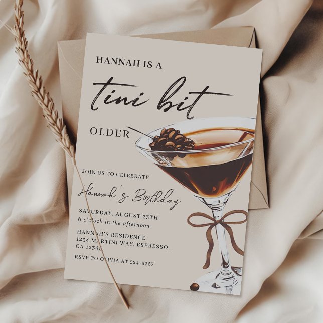 Invitación Un poco más viejo Moda Tini Cumpleaños Espresso Ma (Subido por el creador)