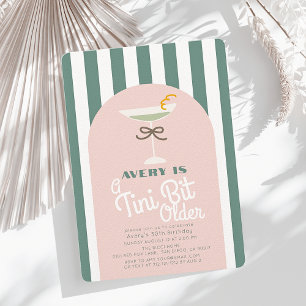 Invitación Un poco más viejo Retro Rosa Martini Cumpleaños