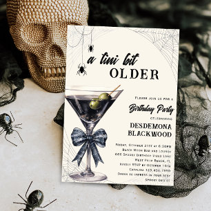 Invitación Un poco mayor araña lazo Halloween cumpleaños