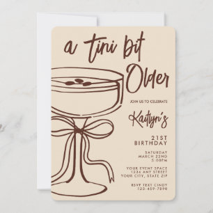 Invitación Un poco mayor Espresso Martini Cumpleaños 21