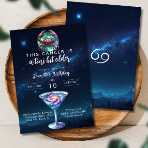 Invitación Un poco mayor Martini de cumpleaños del cáncer del