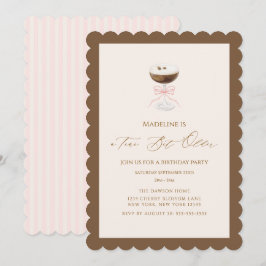 Invitación Un Poco Mayor Martini de Espresso Rayado Cumpleaño
